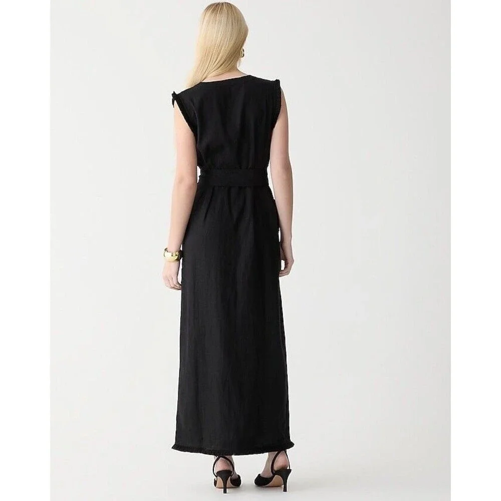 J.crew Raw-hem maxi shirtdress in linen NWT Size XXS